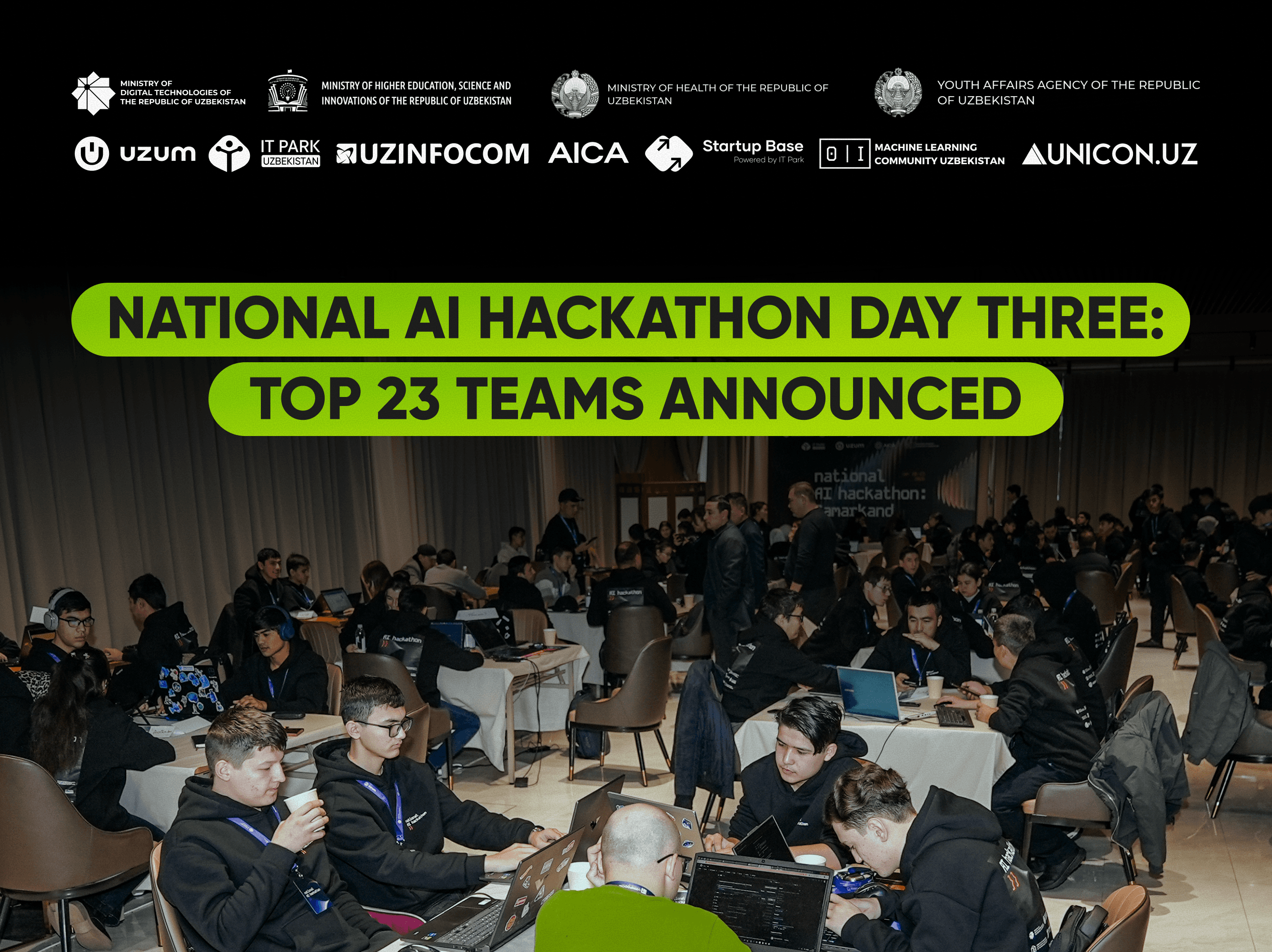 Umummilliy AI Hackathonning uchinchi kuni: TOP-23 jamoa aniqlandi